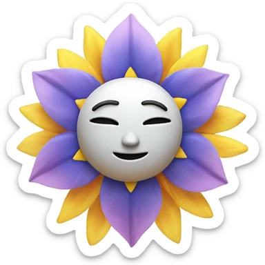 Flower sun moon sticker