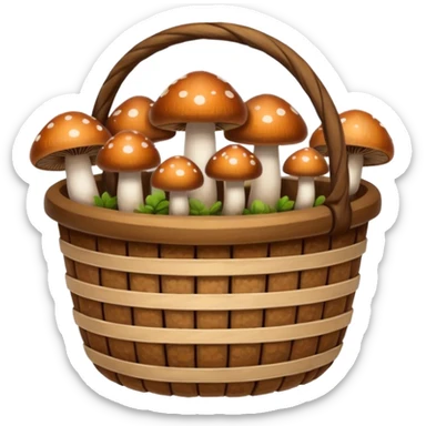 mushrooms in busket sticker
