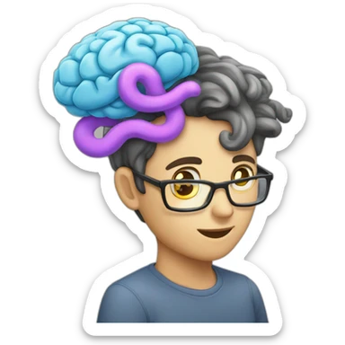 Personne avec un gros cerveau qui dors sticker