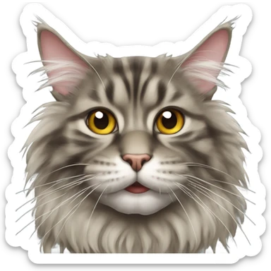 Maine Coon with a stupid mouth and stupid eyes  sticker