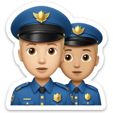 gendarme parlant a un enfant sticker