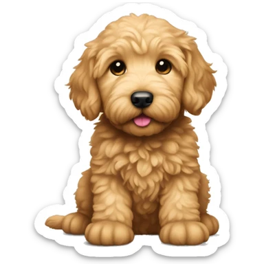 golden doodle puppy sticker