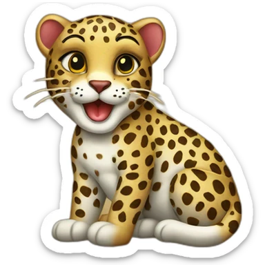 pin up leopard sticker