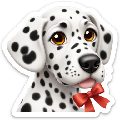 Dalmatian puppy with red bow sticker