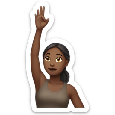 Black girl raising hand sticker
