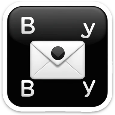  the letters “busy” on a black square  sticker