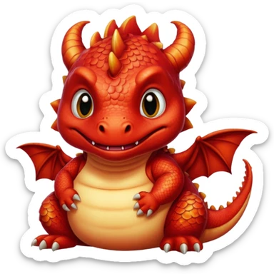 fat baby red dragon sticker