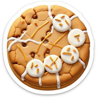Big butterscotch cookie with cornflakes and marshmallow drizzle sticker