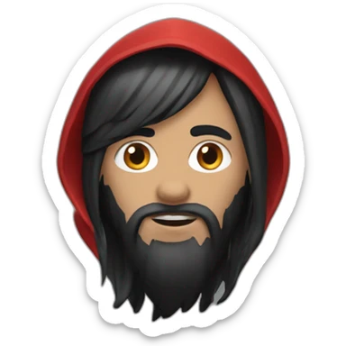 red-ridding-hood-with-long-black-strait-hair-with-white-break-hair sticker