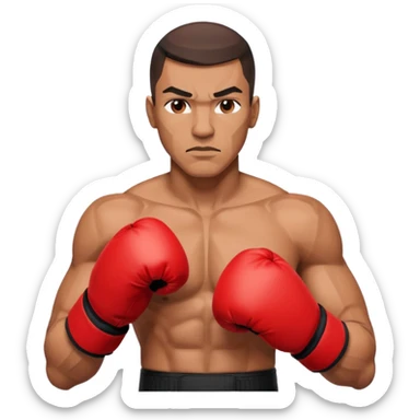 Can you make a man who is a boxer made of completely geometric or cube shaped sticker