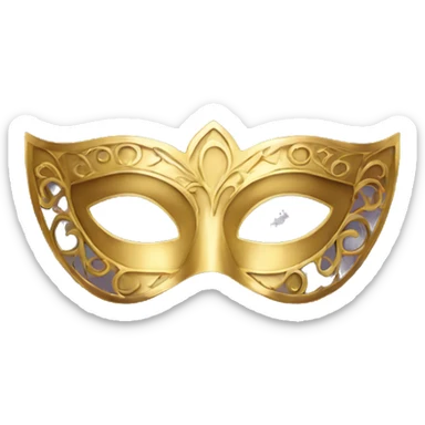 gold masquerade mask  sticker