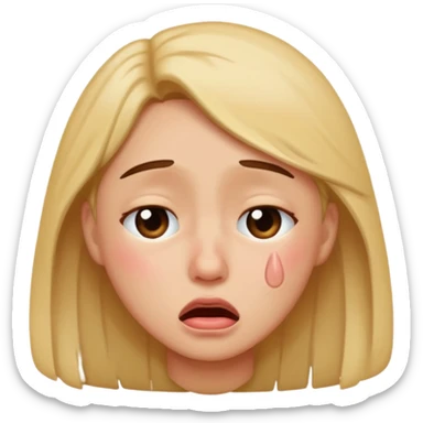 Crying snd kissy face  sticker