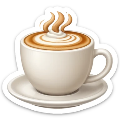 Cappuccino in big white cup without a face on it sticker