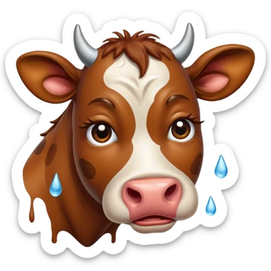 cow crying sticker