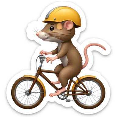 rat on bike sticker