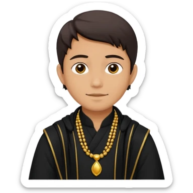 Ken wearing black kurta with shawl sticker