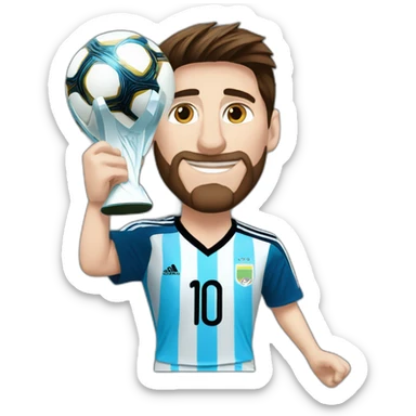 LIONEL MESSI WITH THE WORLD CUP sticker
