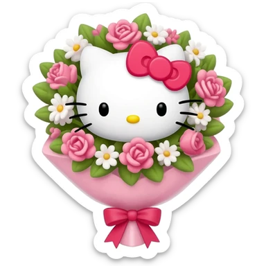 hello kitty bouquet sticker