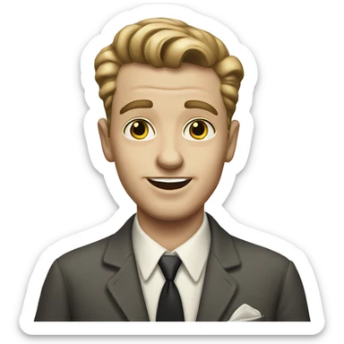 white man in 1950s sticker