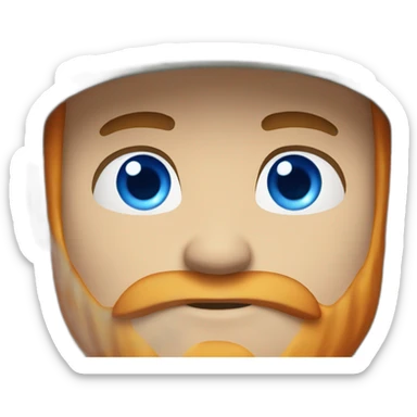 White military man with a orange beard and blue eyes  sticker