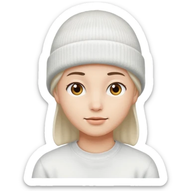 A head with white beanie sticker