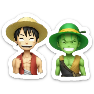 Luffy et zoro sticker