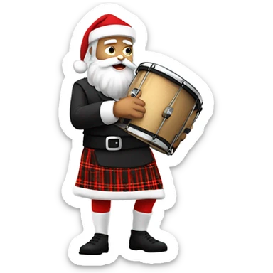 Santa in a kilt playing a snare drum  sticker