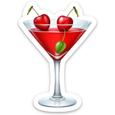 Cherries in a martini glass sticker