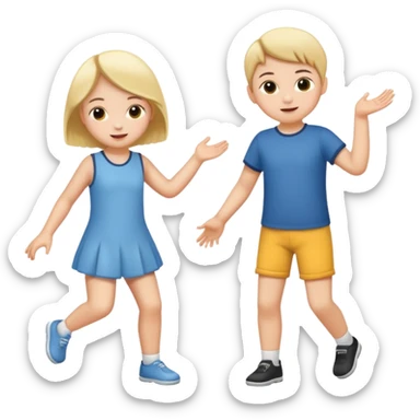 two children full body sticker