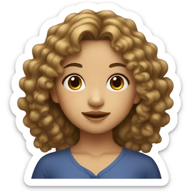 slim Vietnamese girl with curly hair  sticker