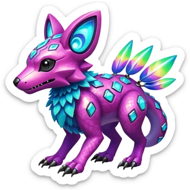  exotic colorful Protogen-Fakémon-Pokémon-Spectrobes-Digimon-Vernid-creature sticker