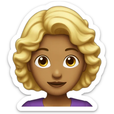 mujer mayor pelo corto oscuro contando un cuento sticker