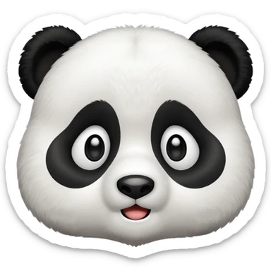 A cute panda emoji looking surprised sticker