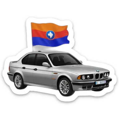 BMW Car holding Armenian flag sticker