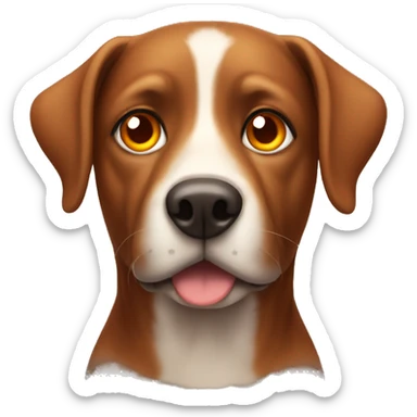 brownish dog with orange eyes sticker