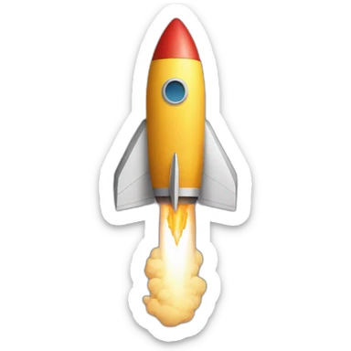 rocket launching skewed sticker