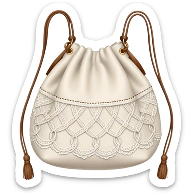 lace string bag in white color sticker