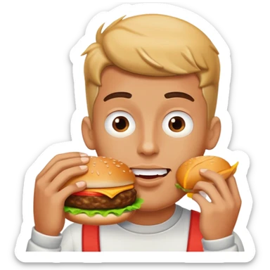 Gay guy eating a hamburger  sticker