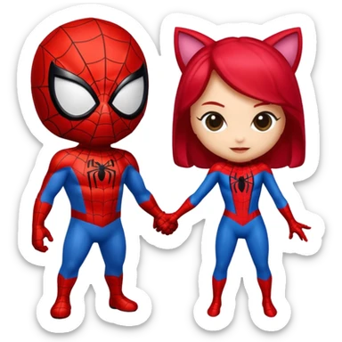 Spiderman et hello kity couple sticker