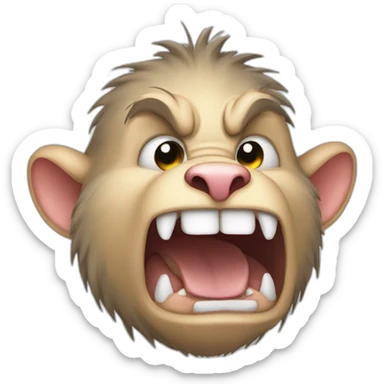 angry rat on man sticker