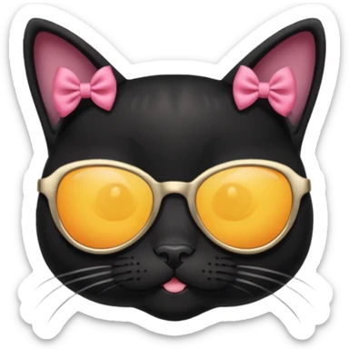 black cat with bowsblack cat with sunglasses sticker