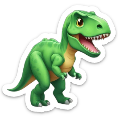 cute tyrannosaurus walking in the street sticker