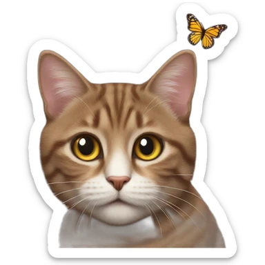My cat catch a butterfly sticker