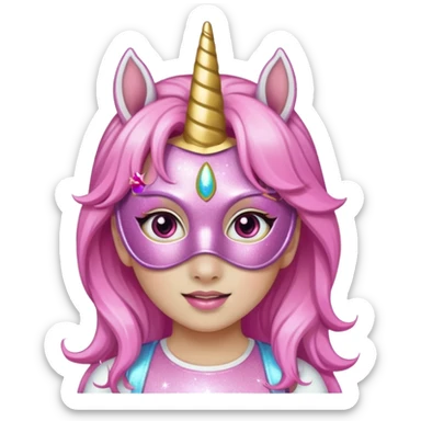 unicorn face scout girl sticker