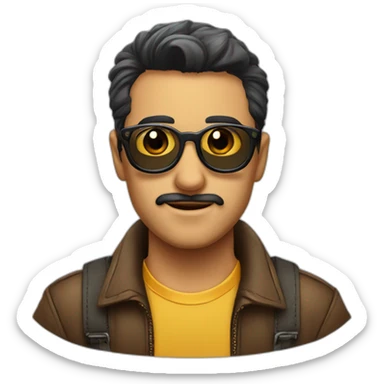 Chico perilla y gafas  sticker