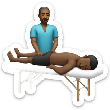 Black man getting massage relaxed sticker