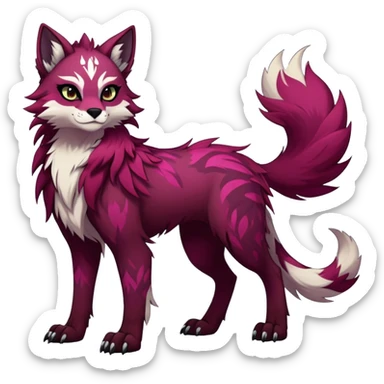 Vibrant dark edgy badass cool Falvie-Fionbri-creature-fursona, full body, with random markings sticker