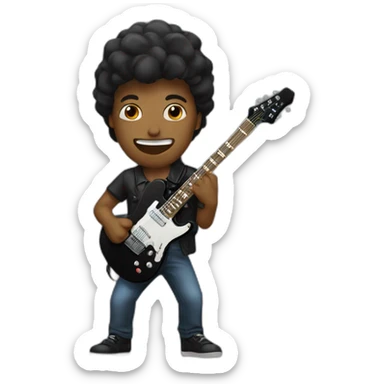 Guitarist man playing black electric guitar sticker
