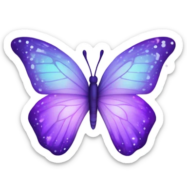 Glowing starry Pastel purple-gradient nebula galaxy butterfly sticker