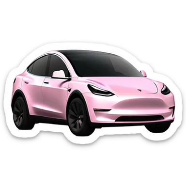 Baby pink tesla model y sticker
